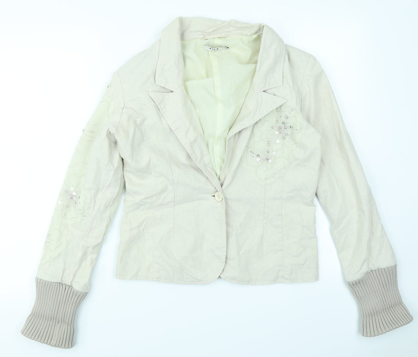 VILA Womens Beige   Jacket Blazer Size M