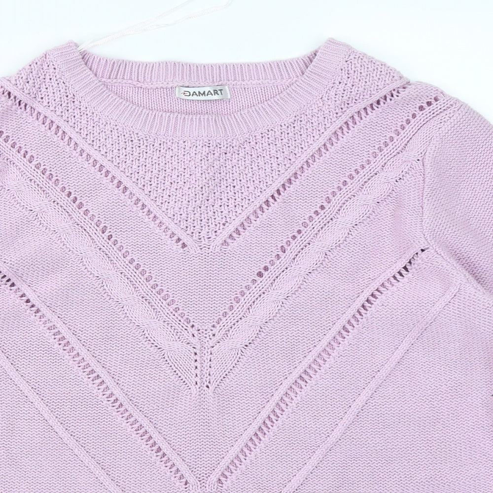 Damart Womens Purple  Knit Pullover Jumper Size 10