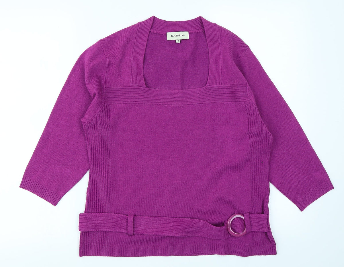Bassini Womens Purple   Pullover Jumper Size XL