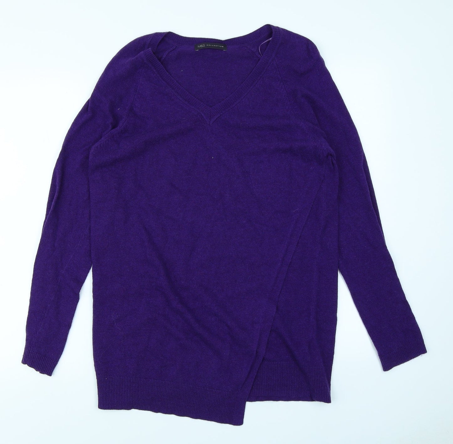M&S Collection Womens Purple  Knit Pullover Jumper Size 12