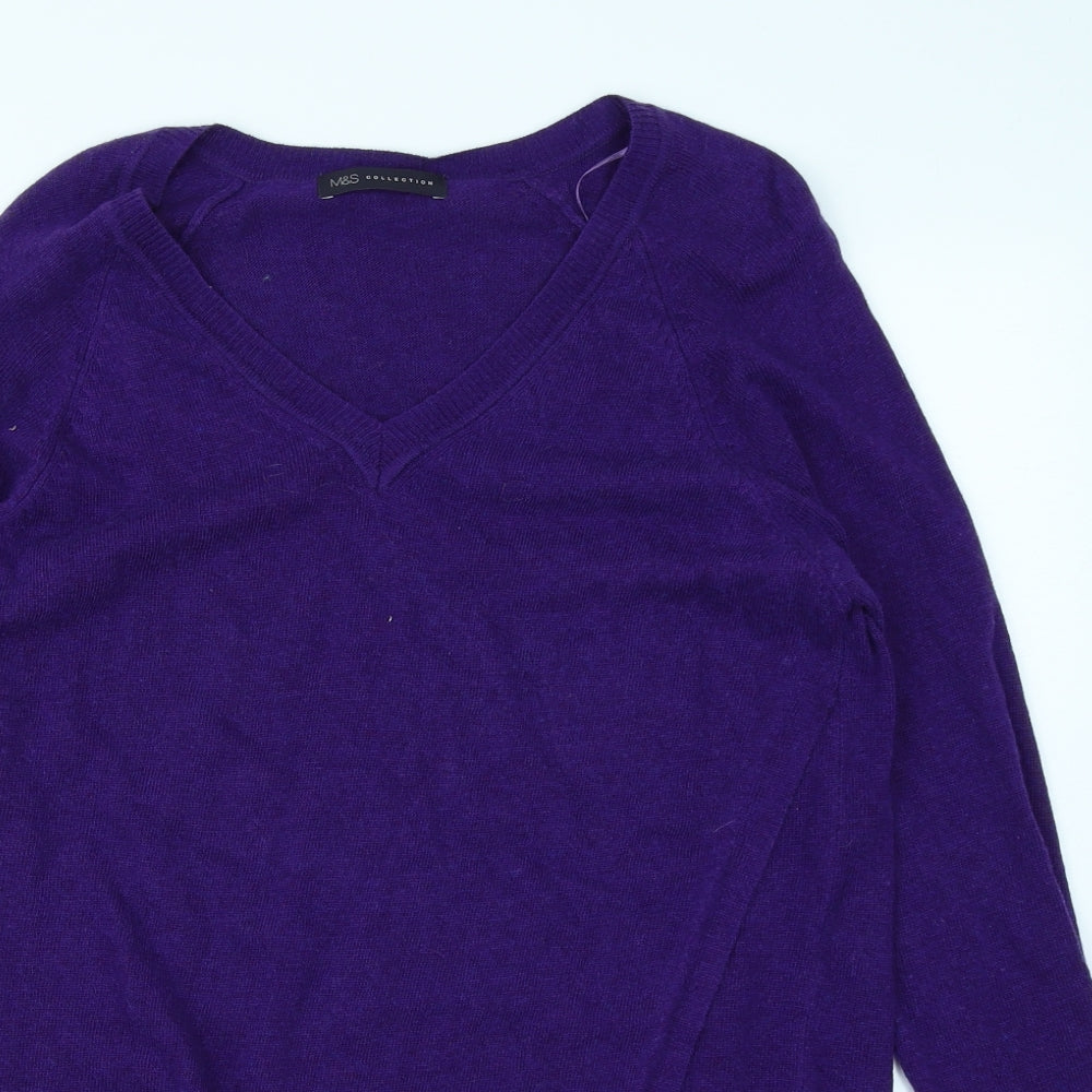 M&S Collection Womens Purple  Knit Pullover Jumper Size 12