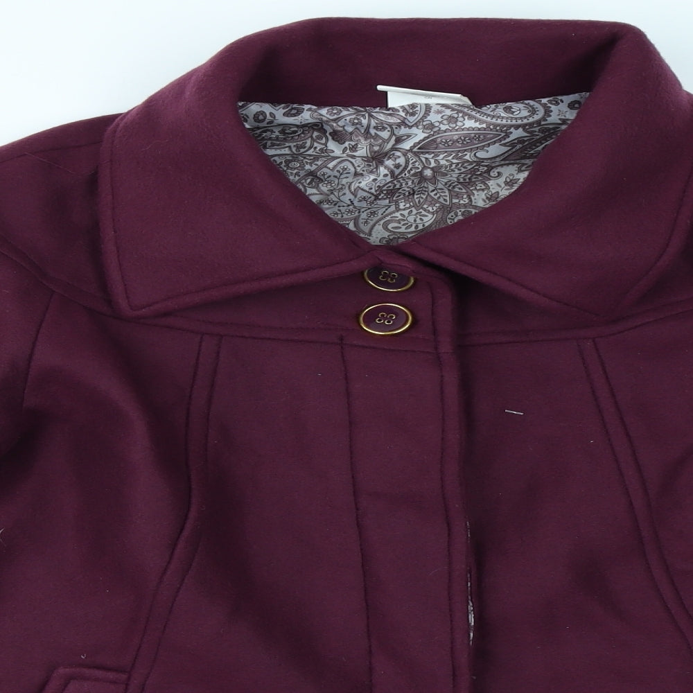 Womens UK Size 10 Anne De Lancay Purple Overcoat