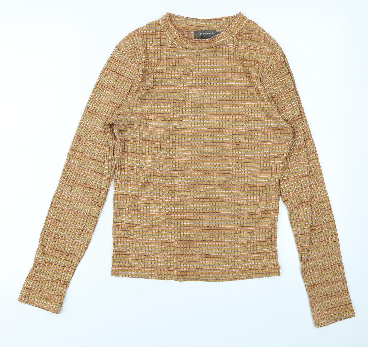 Primark Womens Orange Striped  Basic T-Shirt Size M