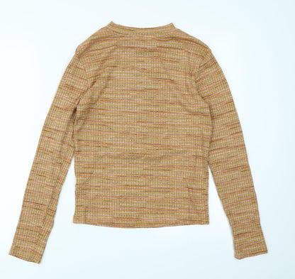 Primark Womens Orange Striped  Basic T-Shirt Size M