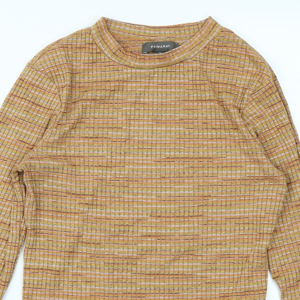 Primark Womens Orange Striped  Basic T-Shirt Size M