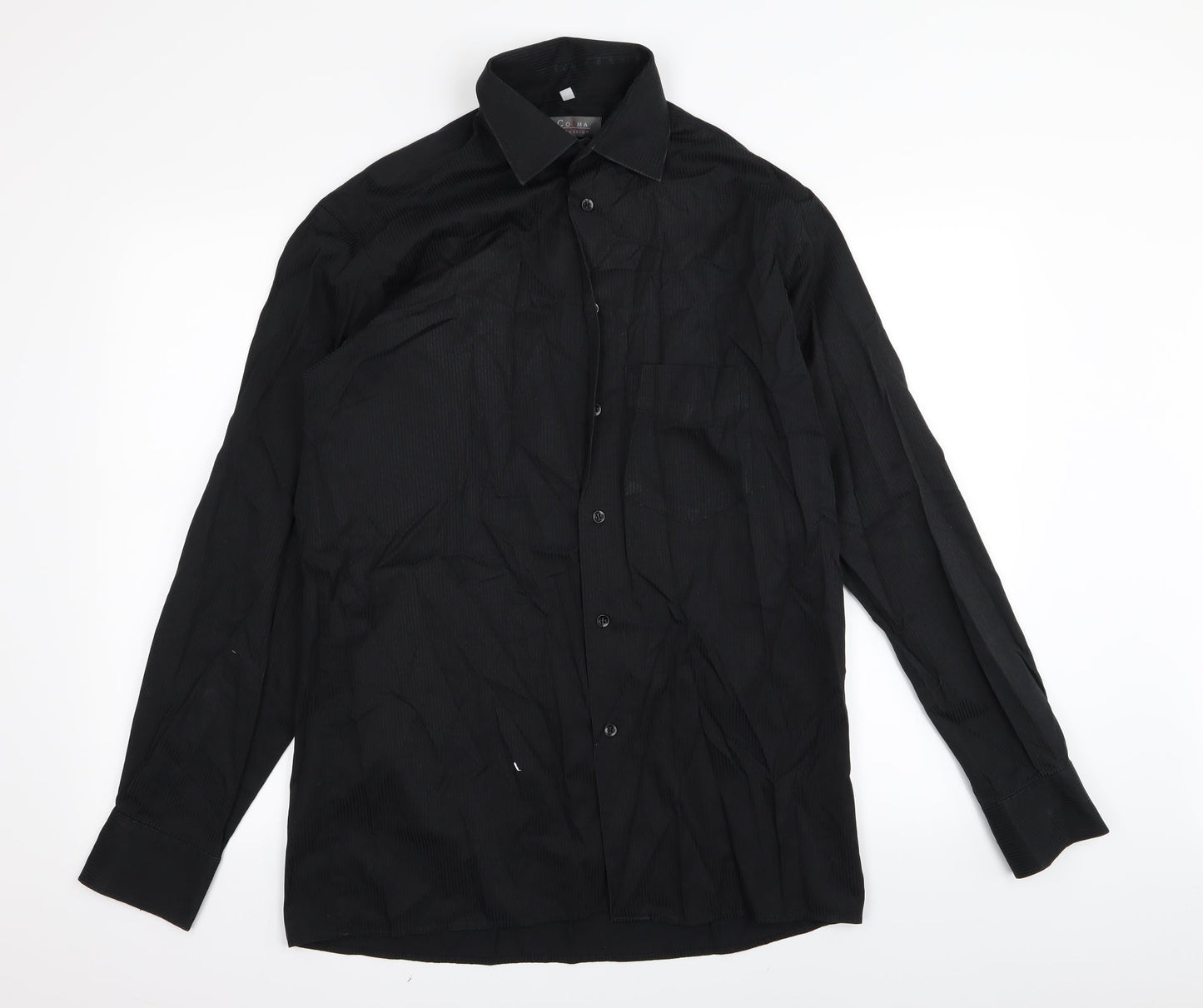 Mens UK Collar Size 40 Cosma Smart Black  Dress Shirt