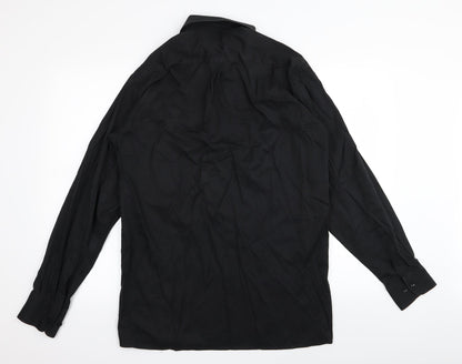 Mens UK Collar Size 40 Cosma Smart Black  Dress Shirt