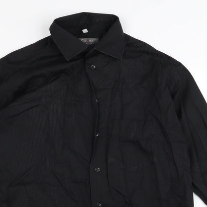 Mens UK Collar Size 40 Cosma Smart Black  Dress Shirt