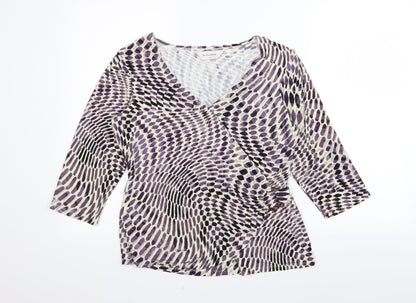 thestockshop Womens Purple Geometric  Basic T-Shirt Size 14