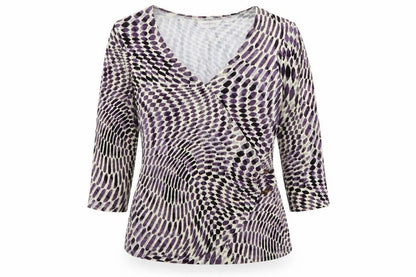 thestockshop Womens Purple Geometric  Basic T-Shirt Size 14