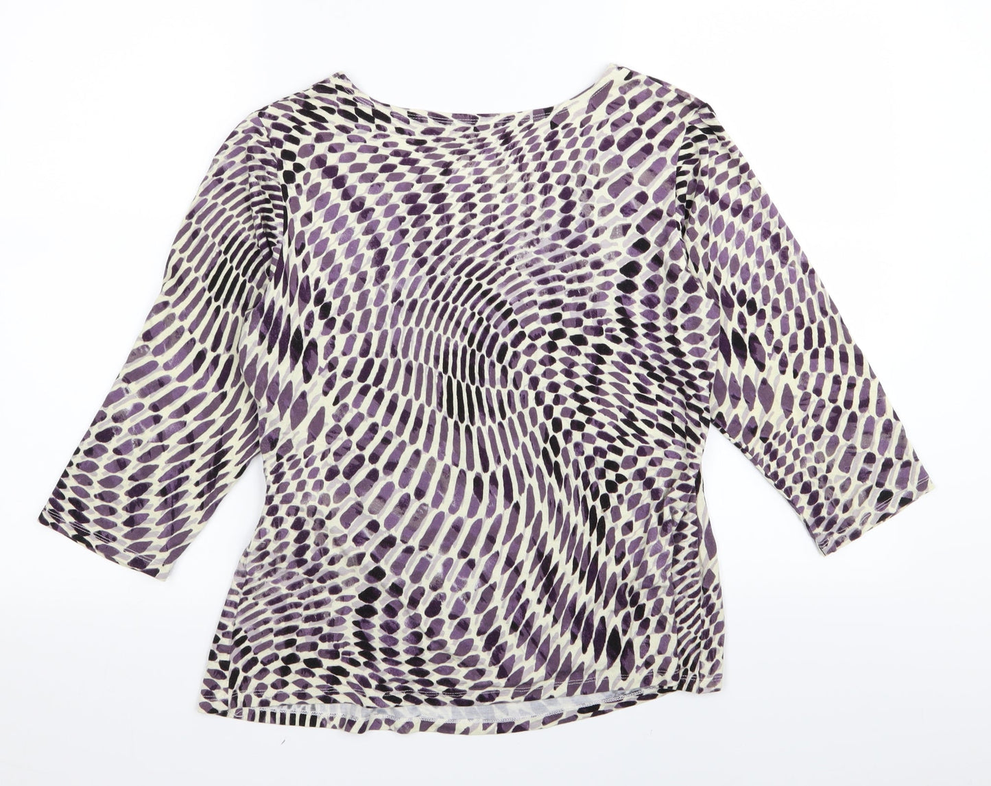 thestockshop Womens Purple Geometric  Basic T-Shirt Size 14