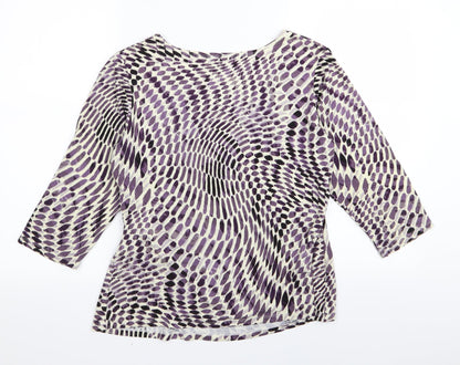 thestockshop Womens Purple Geometric  Basic T-Shirt Size 14