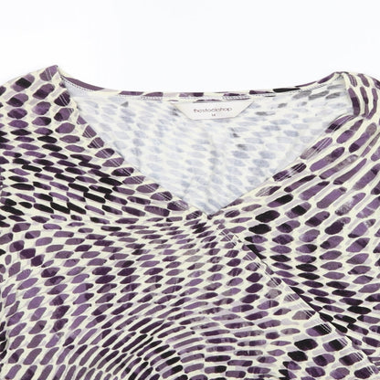 thestockshop Womens Purple Geometric  Basic T-Shirt Size 14