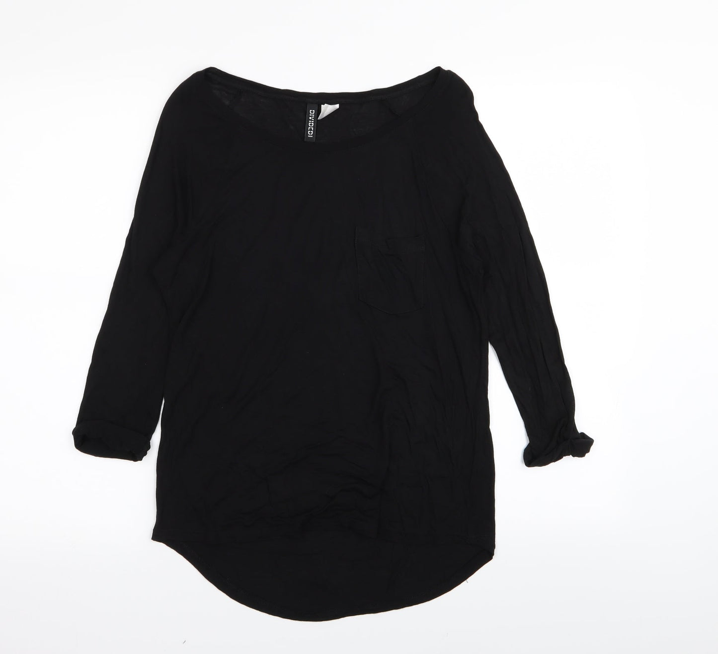 Womens UK Size 8 Divided by H&M Black Basic T-Shirt