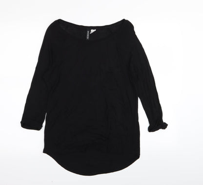 Womens UK Size 8 Divided by H&M Black Basic T-Shirt