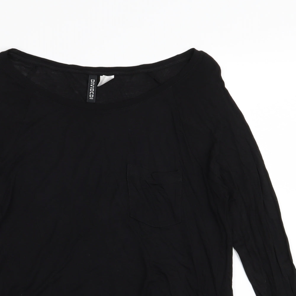 Womens UK Size 8 Divided by H&M Black Basic T-Shirt