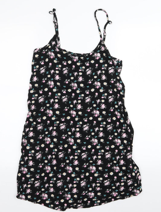 Cotton On Womens Black Floral  A-Line  Size XS