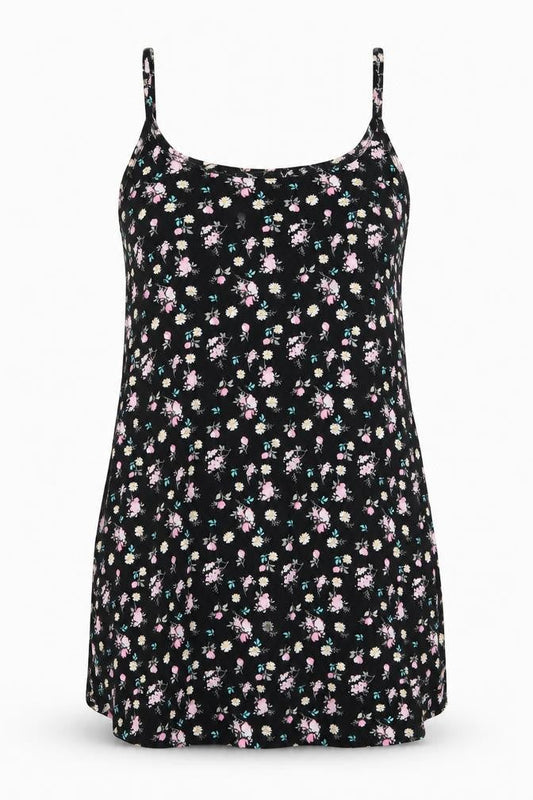 Cotton On Womens Black Floral  A-Line  Size XS