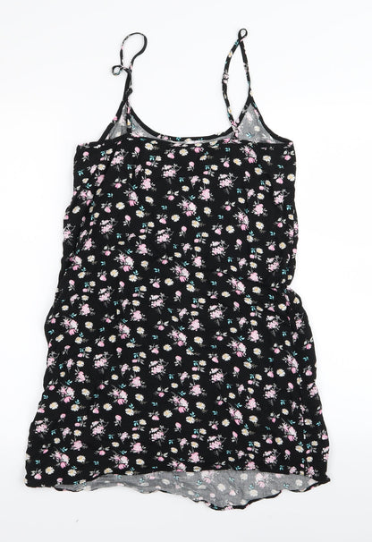 Cotton On Womens Black Floral  A-Line  Size XS
