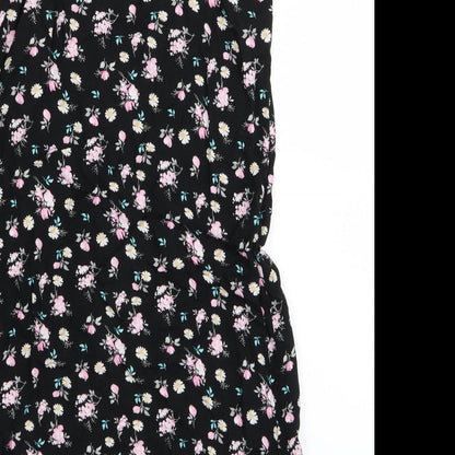 Cotton On Womens Black Floral  A-Line  Size XS