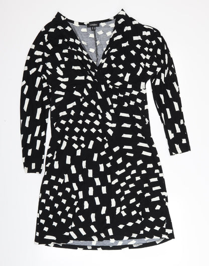 pomodoro Womens Black Geometric  Pencil Dress  Size 12