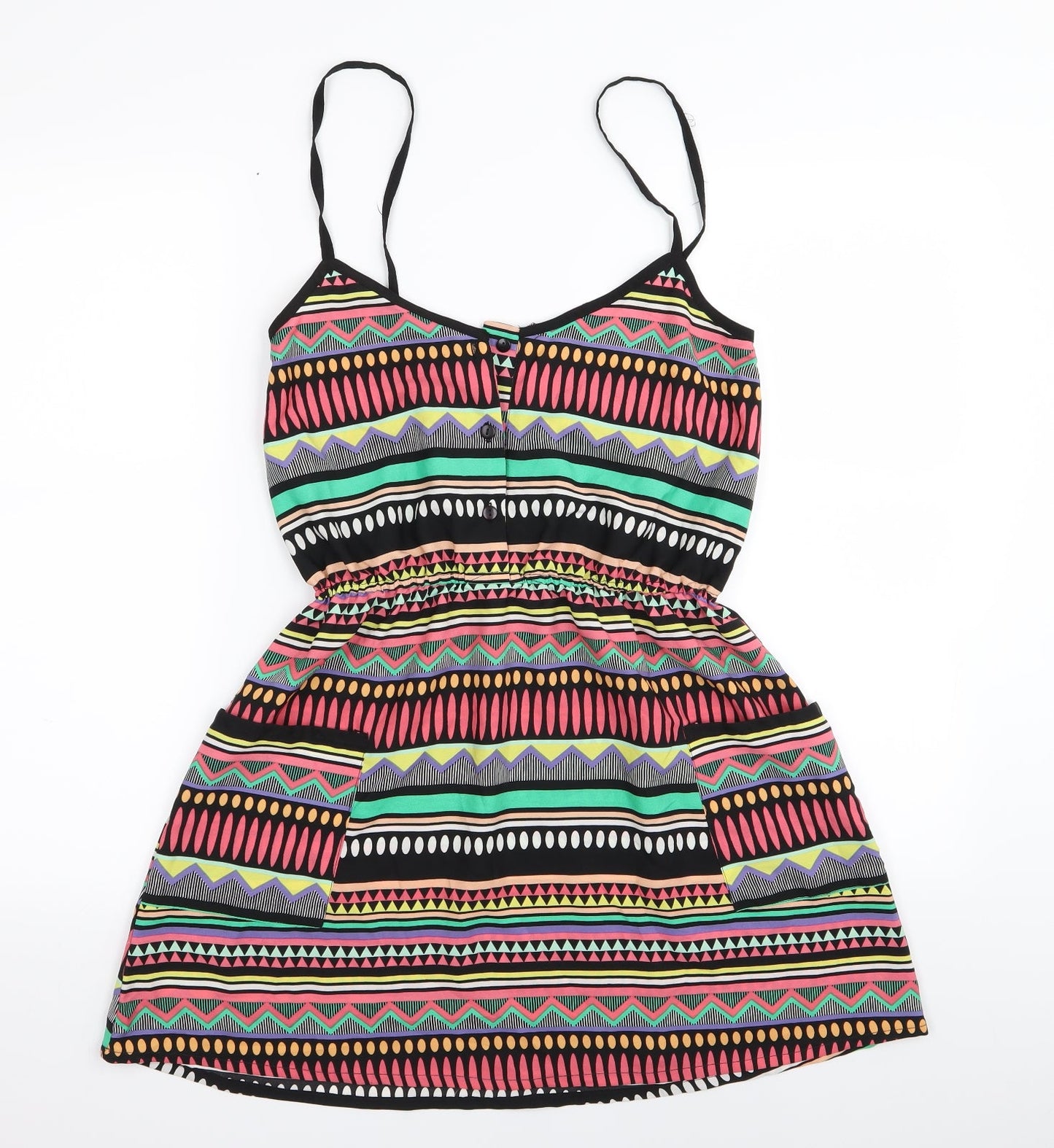 OCEAN CLUB Womens Multicoloured Geometric  Fit & Flare  Size 6