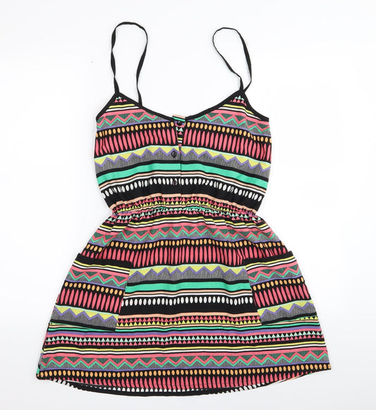 OCEAN CLUB Womens Multicoloured Geometric  Fit & Flare  Size 6