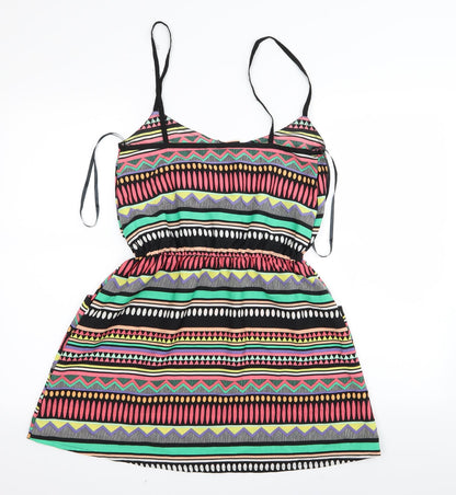 OCEAN CLUB Womens Multicoloured Geometric  Fit & Flare  Size 6