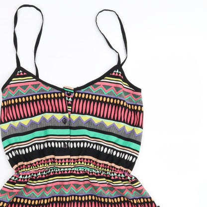 OCEAN CLUB Womens Multicoloured Geometric  Fit & Flare  Size 6