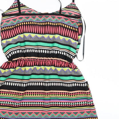 OCEAN CLUB Womens Multicoloured Geometric  Fit & Flare  Size 6