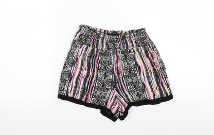 Cotton On Womens Multicoloured Geometric  Sweat Shorts Size S - Stretch waistband
