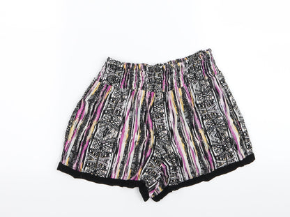 Cotton On Womens Multicoloured Geometric  Sweat Shorts Size S - Stretch waistband