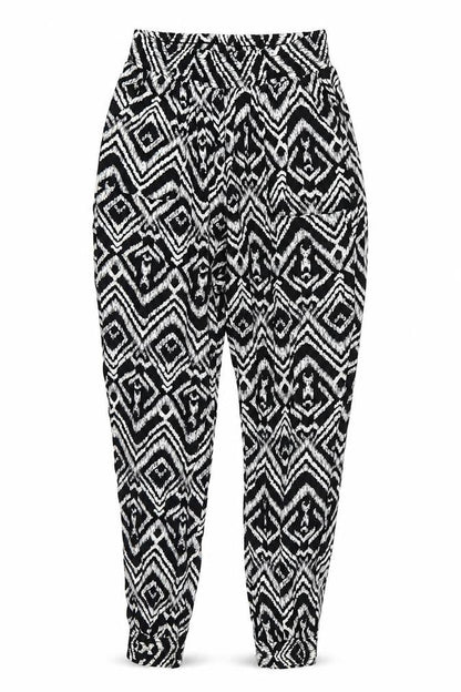 Preworn Womens Black Geometric  Trousers  Size S L28 in - Stretch waistband