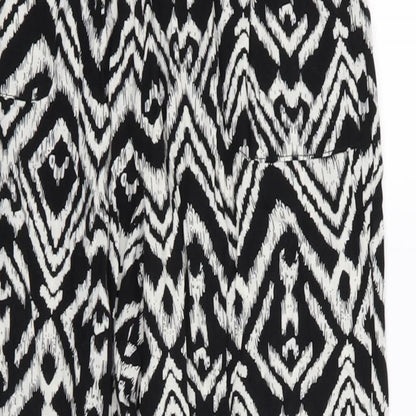 Preworn Womens Black Geometric  Trousers  Size S L28 in - Stretch waistband