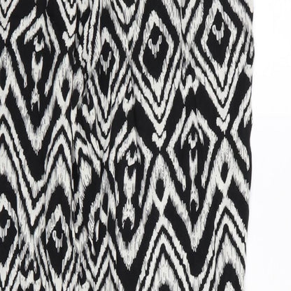 Preworn Womens Black Geometric  Trousers  Size S L28 in - Stretch waistband