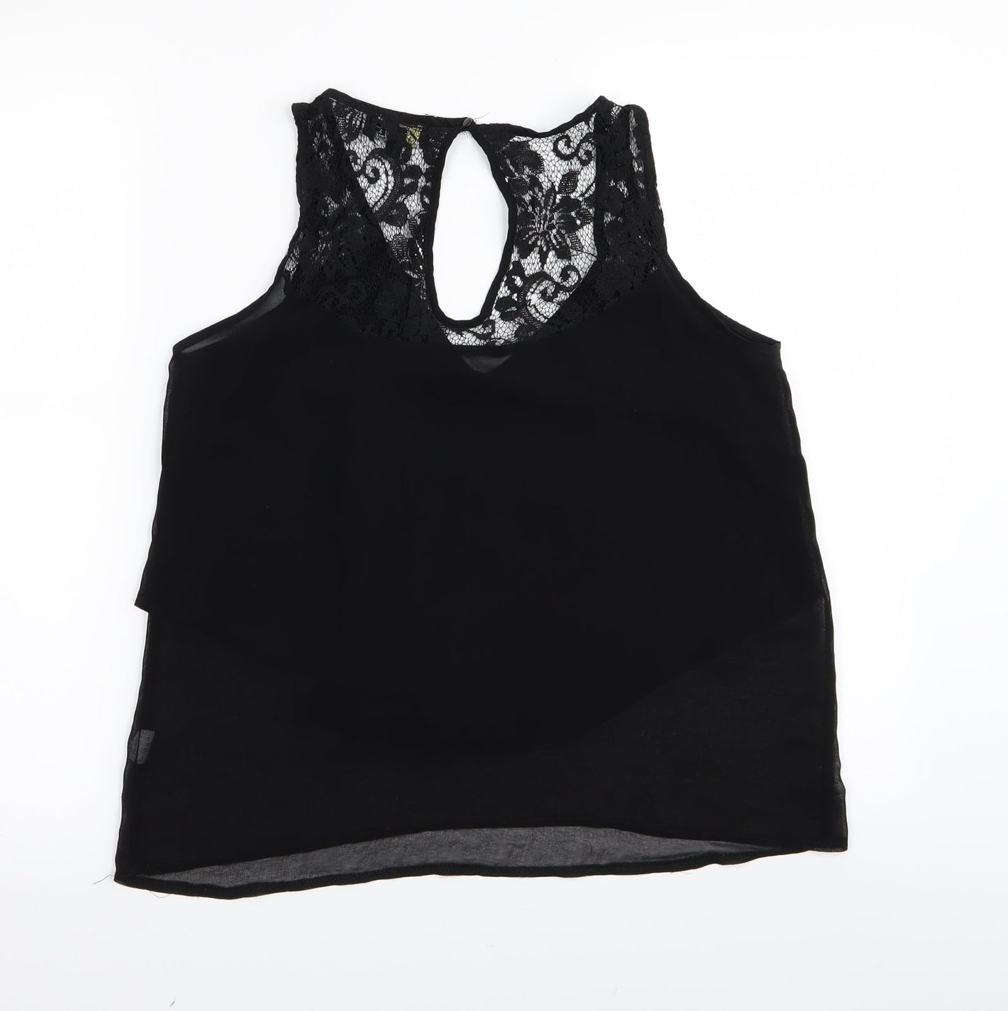 2 bone Womens Black Floral  Basic Tank Size M
