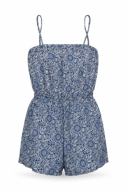 vero Womens Blue Geometric  Playsuit One-Piece Size S
