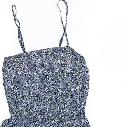 vero Womens Blue Geometric  Playsuit One-Piece Size S