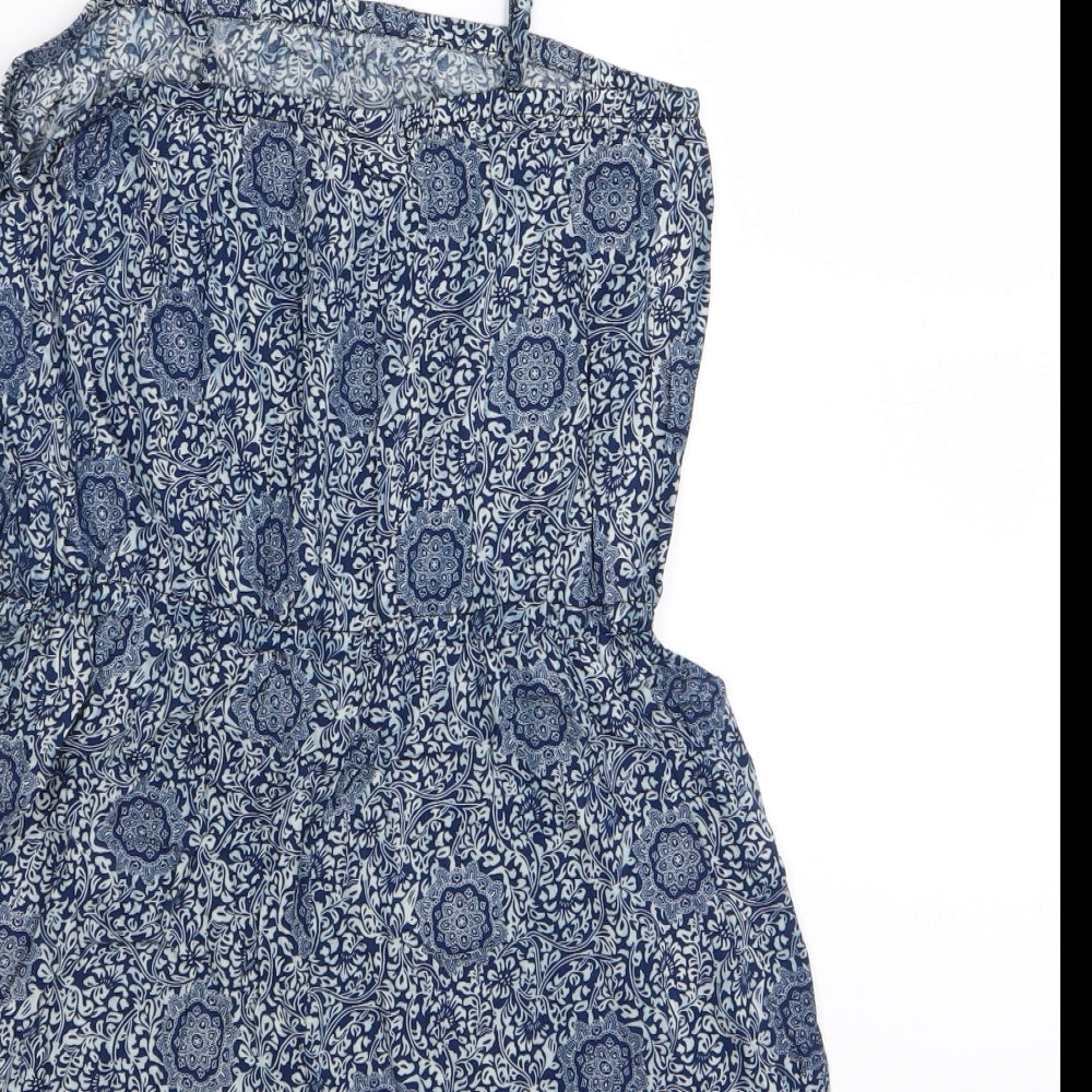 vero Womens Blue Geometric  Playsuit One-Piece Size S