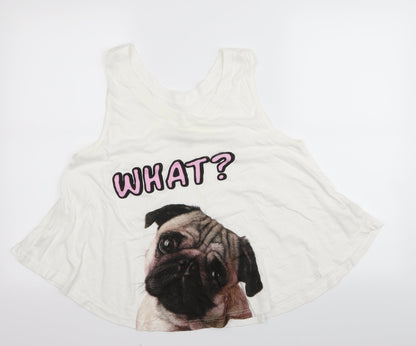 Primark Womens White   Top Pyjama Top Size 10