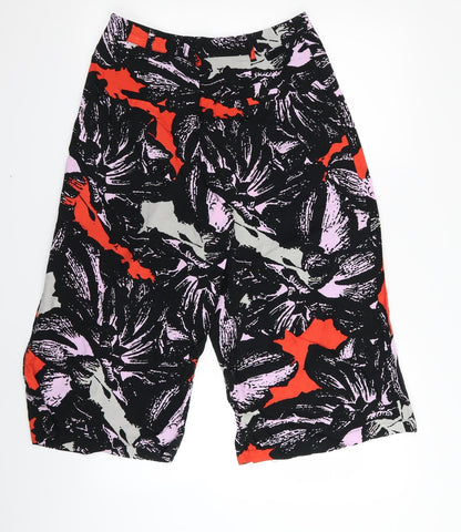 Womens UK Size 10 Papaya Regular Fit Capri Black Trousers