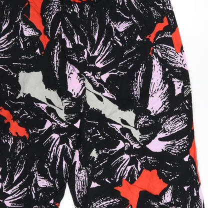 Womens UK Size 10 Papaya Regular Fit Capri Black Trousers
