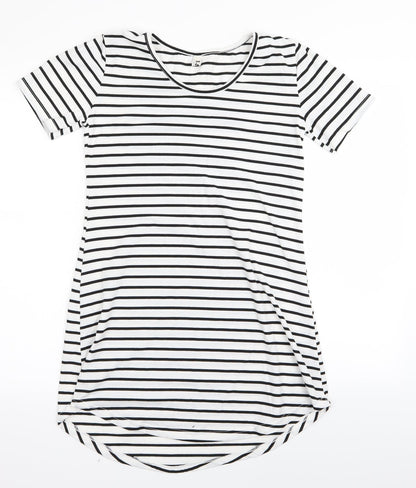 X&Z fashion Womens White Striped  T-Shirt Dress  Size M