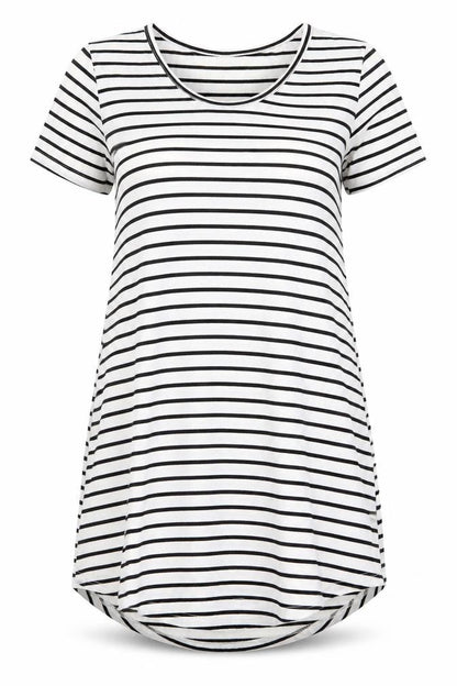 X&Z fashion Womens White Striped  T-Shirt Dress  Size M
