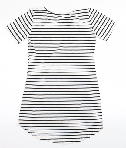 X&Z fashion Womens White Striped  T-Shirt Dress  Size M
