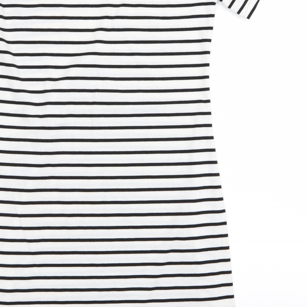 X&Z fashion Womens White Striped  T-Shirt Dress  Size M