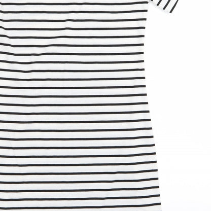 X&Z fashion Womens White Striped  T-Shirt Dress  Size M
