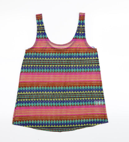 Primark Womens Multicoloured Striped  Basic Tank Size 6