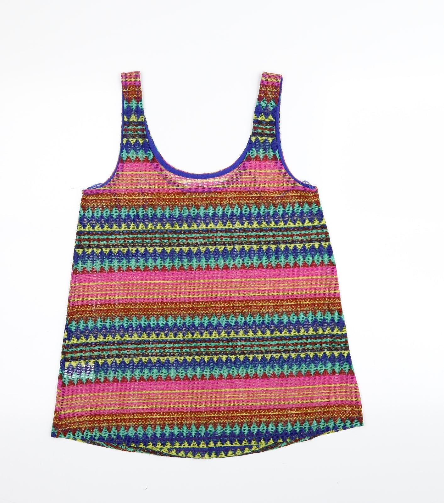 Primark Womens Multicoloured Striped  Basic Tank Size 6