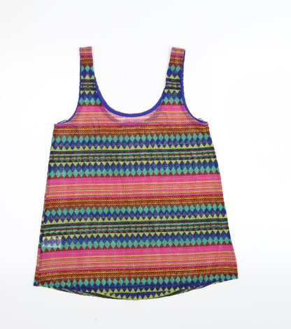 Primark Womens Multicoloured Striped  Basic Tank Size 6